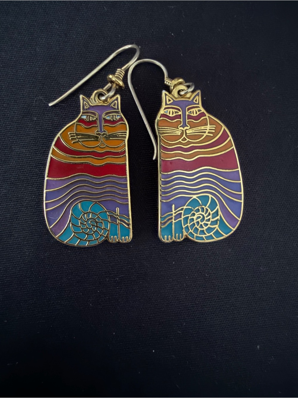 Vintage Laura Burch “Rainbow Cats” earrings